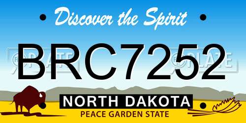 BRC7252 North Dakota License Plate