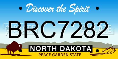 BRC7282 North Dakota License Plate