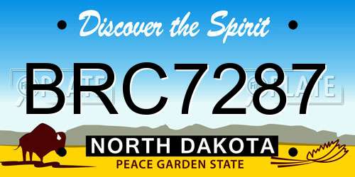 BRC7287 North Dakota License Plate