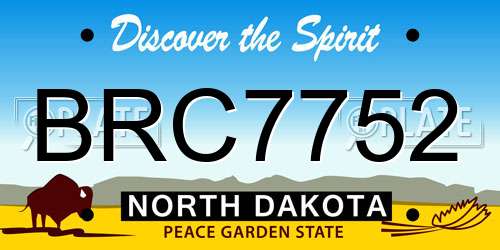 BRC7752 North Dakota License Plate