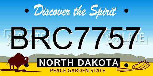 BRC7757 North Dakota License Plate