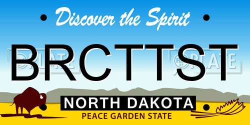 BRCTTST North Dakota License Plate