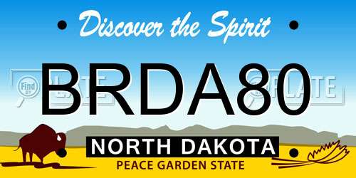 BRDA80 North Dakota License Plate