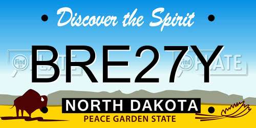 BRE27Y North Dakota License Plate