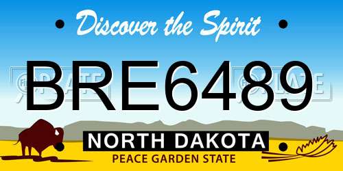 BRE6489 North Dakota License Plate
