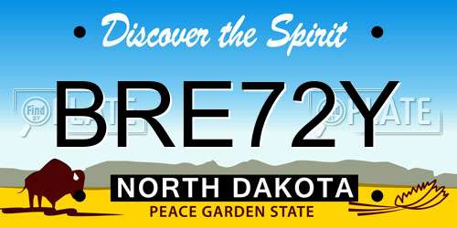BRE72Y North Dakota License Plate