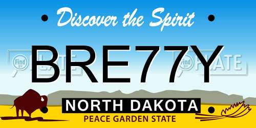 BRE77Y North Dakota License Plate