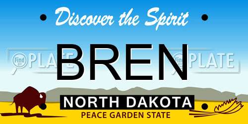 BREN North Dakota License Plate
