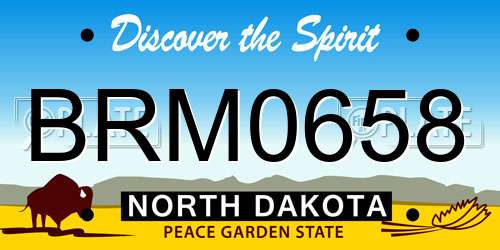 BRM0658 North Dakota License Plate