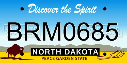 BRM0685 North Dakota License Plate