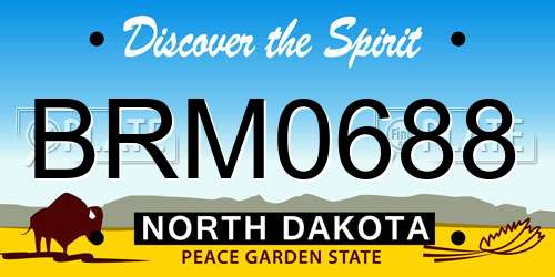 BRM0688 North Dakota License Plate