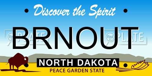 BRNOUT North Dakota License Plate