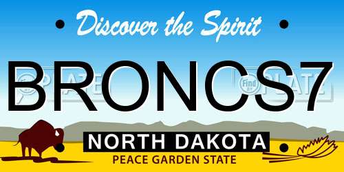 BRONCS7 North Dakota License Plate