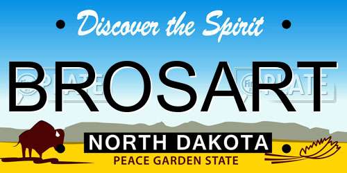 BROSART North Dakota License Plate