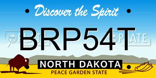 BRP54T North Dakota License Plate