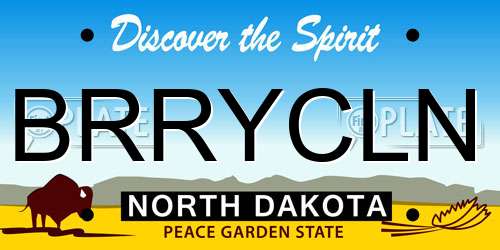 BRRYCLN North Dakota License Plate