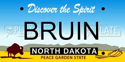 BRUIN North Dakota License Plate
