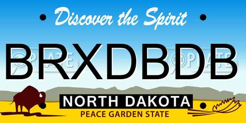 BRXDBDB North Dakota License Plate