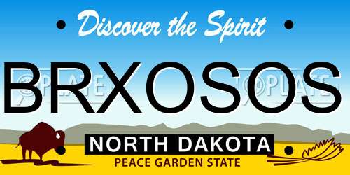 BRXOSOS North Dakota License Plate