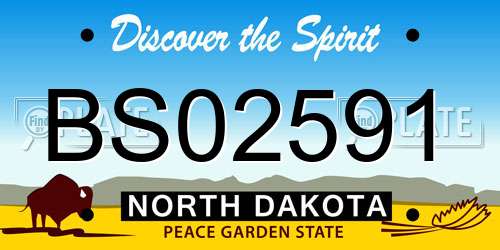 BS02591 North Dakota License Plate