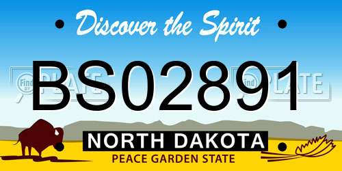 BS02891 North Dakota License Plate