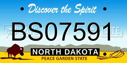 BS07591 North Dakota License Plate