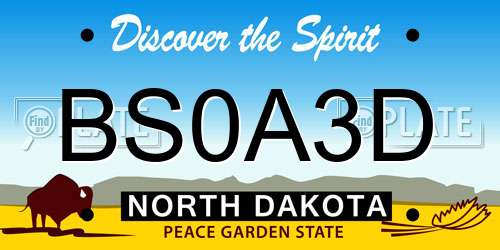 BS0A3D North Dakota License Plate