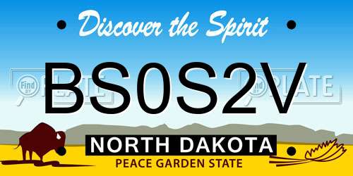 BS0S2V North Dakota License Plate