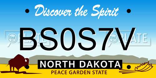 BS0S7V North Dakota License Plate