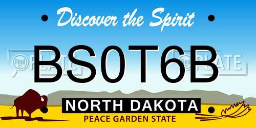 BS0T6B North Dakota License Plate