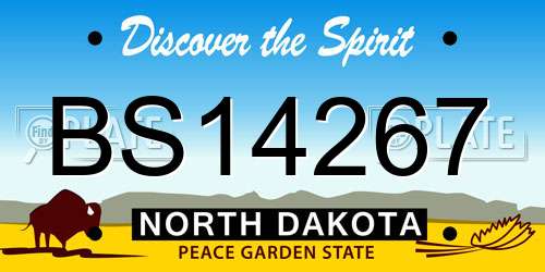BS14267 North Dakota License Plate