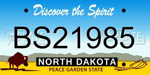 BS21985 North Dakota License Plate
