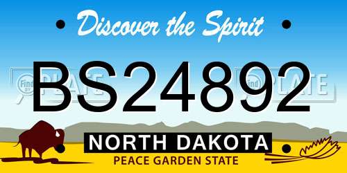 BS24892 North Dakota License Plate