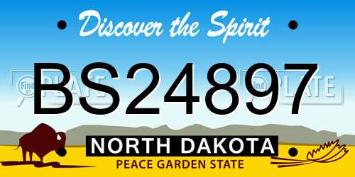 BS24897 North Dakota License Plate