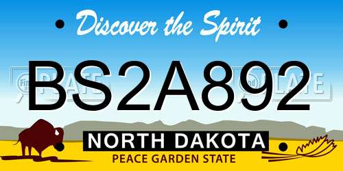 BS2A892 North Dakota License Plate