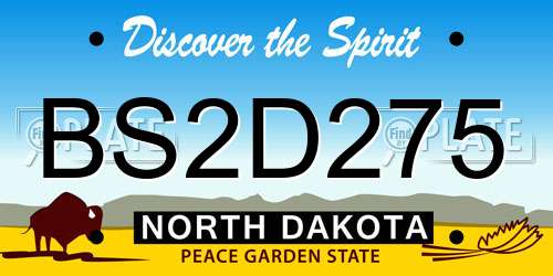 BS2D275 North Dakota License Plate