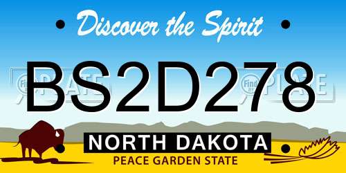BS2D278 North Dakota License Plate
