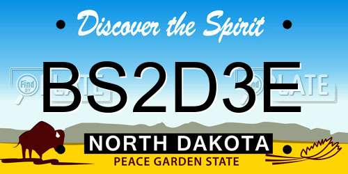 BS2D3E North Dakota License Plate