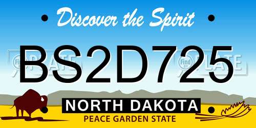 BS2D725 North Dakota License Plate