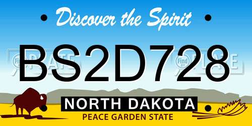 BS2D728 North Dakota License Plate