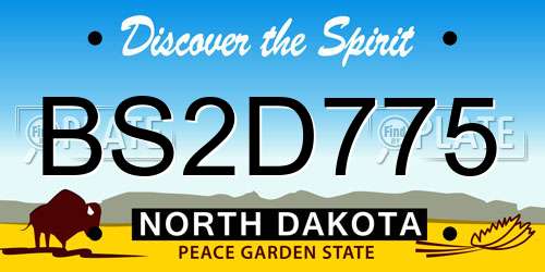 BS2D775 North Dakota License Plate