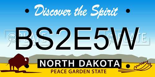 BS2E5W North Dakota License Plate