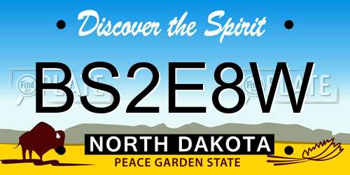 BS2E8W North Dakota License Plate