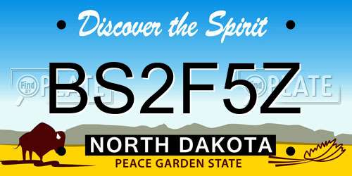 BS2F5Z North Dakota License Plate