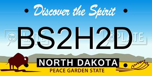 BS2H2D North Dakota License Plate