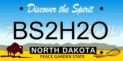 BS2H2O North Dakota License Plate