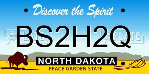 BS2H2Q North Dakota License Plate