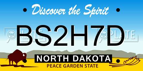 BS2H7D North Dakota License Plate