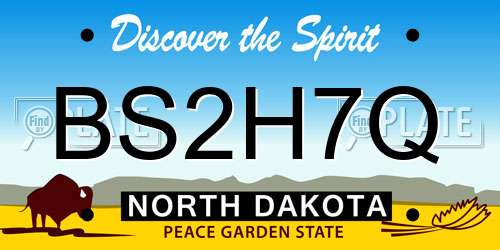 BS2H7Q North Dakota License Plate