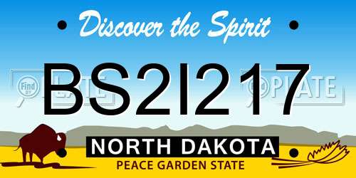 BS2I217 North Dakota License Plate